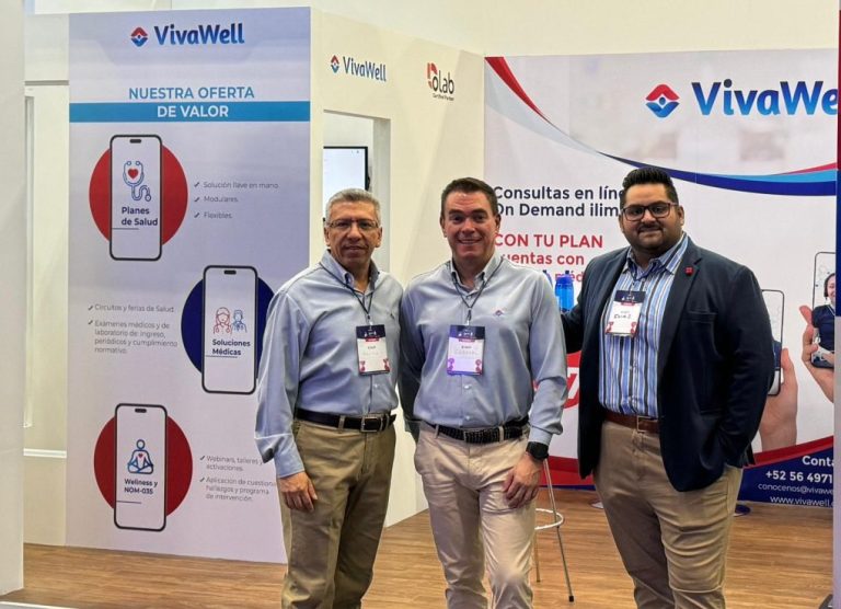 The VivaWell team at a trade show by their stall