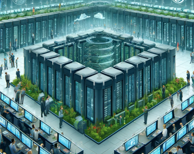 a graphic representation of a data center with computational storage